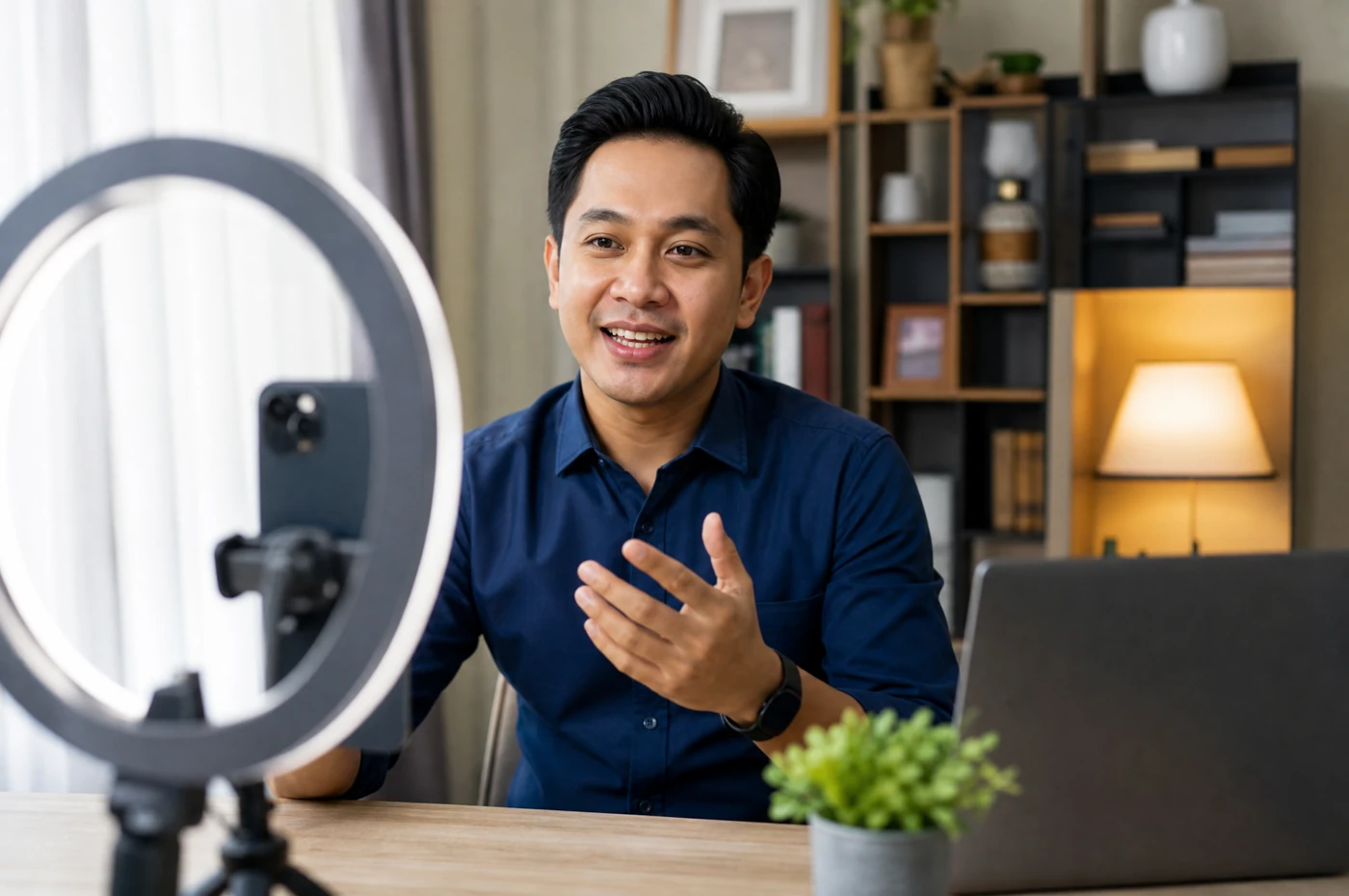Ejen insurans merancang jadual post kandungan pada telefon